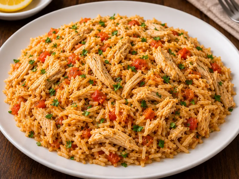 Arroz com Frango Desfiado