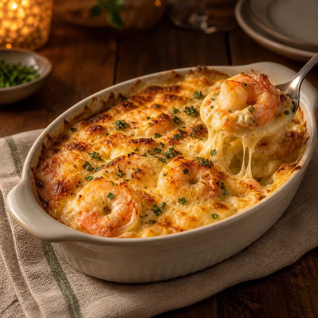 Camarão Cremoso Gratinado