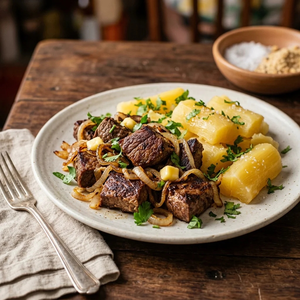 Carne de Sol com Mandioca
