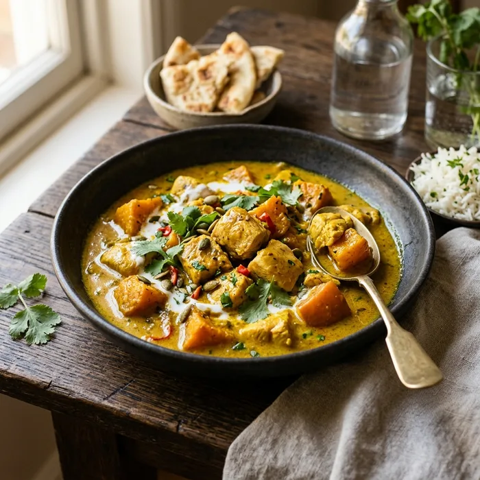 Frango ao Curry com Abóbora
