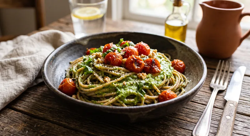 Massa com Molho Pesto