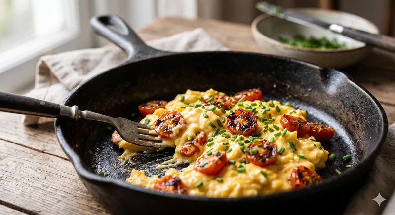 Ovos Mexidos com Tomate