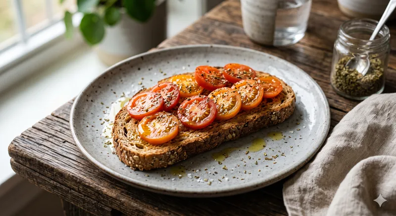Pão Integral com Tomate e Orégano
