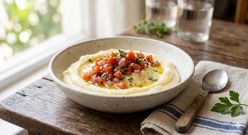 Purê de Batata com Tomate e Cebola