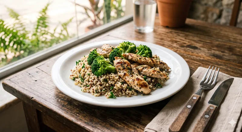 Quinoa com Frango e Brócolis
