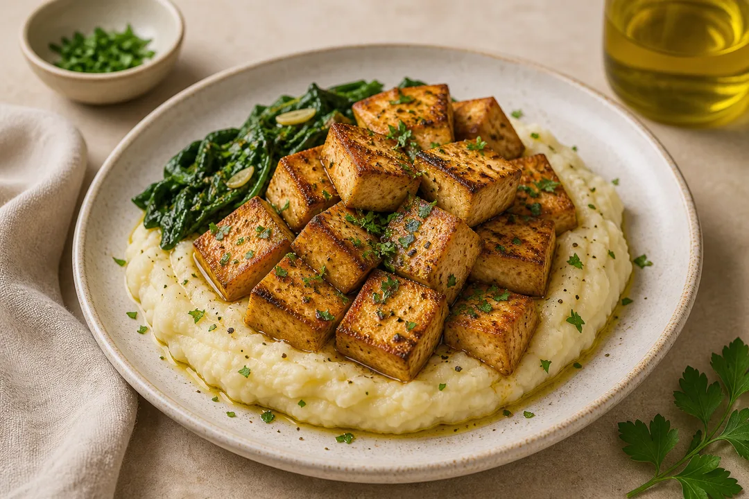 Tofu com Purê de Batata