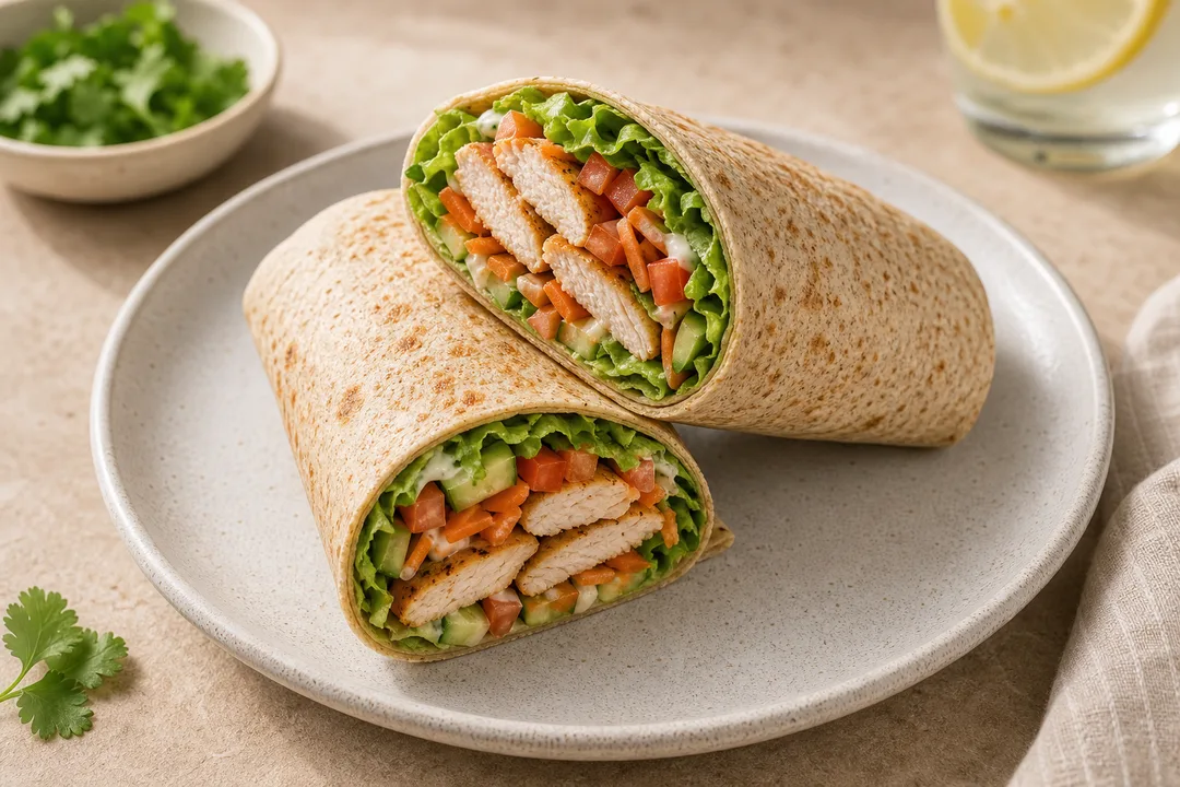Wrap de Frango com Vegetais